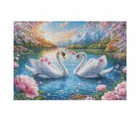 Lake White Swans Puzzle 300 Pezzi Sfida Logica Avanzata Pool Lotus Flora Rompicapo Per Menti Brillanti Stimolo Cognitivo Esercizio Mentale Regalo Per Laurea 300 PCS