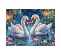 Lake White Swans Rompicapo 500 Pezzi Per Regalo Di Battesimo Cartone Spesso Per Bambini Cute Pets Warm The Heart Tema Baby Per Attività Educativa Con Confezione Regalo Da Passatempo 500 PCS
