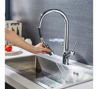 LakeBayMZC Rubinetto da Cucina a 3 vie, Rubinetto Cucina Con 4 in 1 Modalità Doccetta Estraibile,Per Filtro Dell'acqua,Girevole a 360°, Cromato