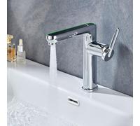 LakeBayMZC Rubinetto Per Bagno Con Display LED Della Temperatura Rubinetto da Bagno, Miscelatore Monocomando per Lavabo per Bagno,Cromato