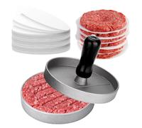 LAKEDO Hamburger Press Machine con 【100 carte a disco cera】 - Antiaderente alluminio Hamburger Patty Maker - Hamburger Press Set per la produzione di Burger Patty