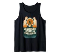 Lakefront Lights Chicago Maglia Ferris Wheel Fireworks Retro Canotta