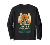 Lakefront Lights Chicago Maglia Ferris Wheel Fireworks Retro Maglia a Manica