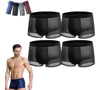 LAKEMON Boxer in Fibra di bambù, Boxer in bambù Box Hero, Boxer in Fibra di bambù 4 Pezzi - per Un Comfort Che Dura Tutto Il Giorno (2XL (65-75KG),Black)