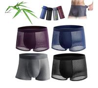 LAKEMON Boxer in Fibra di bambù, Boxer in bambù Box Hero, Boxer in Fibra di bambù 4 Pezzi - per Un Comfort Che Dura Tutto Il Giorno (4XL (85-100KG),Mixed Colors)
