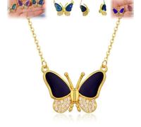 LAKEMON Collana a Farfalla Che Cambia Colore, Collana con Ciondolo Che Cambia Colore con sensore di Temperatura, graziosi Gioielli Regalo a Farfalla (1pcs)