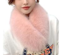 LAKEMON Sciarpa in Finta Pelliccia, Sciarpe con Colletto Solido Addensato Caldo da Donna, Sciarpa Scaldacollo Invernale in Pelliccia da Donna (Pink)