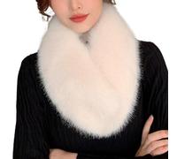 LAKEMON Sciarpa in Finta Pelliccia, Sciarpe con Colletto Solido Addensato Caldo da Donna, Sciarpa Scaldacollo Invernale in Pelliccia da Donna (Beige)