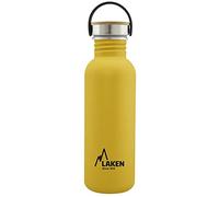 LAKEN Bot. AC. Inox Basic 750ml,tapón Acero/bambú - Amarillo