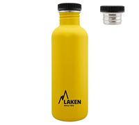 LAKEN Bottiglia Basic in Acciaio Inox con Tappo a Vite in Acciaio e Bocca Larga, 1 l, Giallo