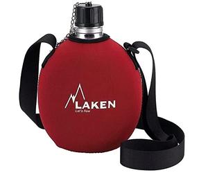 Laken Clasica - Borraccia da campeggio in alluminio, con custodia e cinturino in neoprene, a bocca stretta, a prova di perdite, senza BPA, rosso