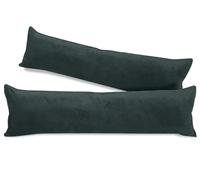 laken24 - Federe per cuscini in pile corallo (2 pezzi) - in 11 colori tinta unita - in 3 misure, antracite., ca. 40 x 145 cm