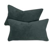 laken24 - Federe per cuscini in pile corallo (2 pezzi) - in 11 colori tinta unita - in 3 misure, antracite., ca. 30 x 50 cm