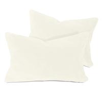 laken24 - Federe per cuscini in pile corallo (2 pezzi) - in 11 colori tinta unita - in 3 misure, bianco, ca. 40 x 60 cm