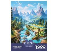 Lakes And Snowy Mountains Jigsaw Puzzle Impossible 1000Pcs Decorazione Per La Casa. Rilassamento E Intelligence Per Adulti E Bambini Da 12 Anni 38x26cm/1000pcs