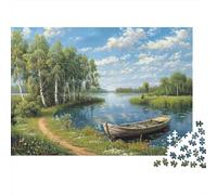Lakeside Nature Scene Puzzle 1000 Pezzi Cartone Spesso Per Adolescenti 12-18, Puzzle Allenamento Mentale, Divertimento Vacanza, Regalo Anniversario Per Adolescenti 52x38cm/1000pcs