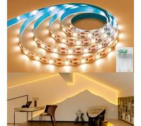 LakiHomi Striscia LED a batteria, 3 m, 90 LED, luce bianca calda, funzionamento a batteria, con timer, decorazione natalizia per armadio, camera da letto, casa, armadi, feste
