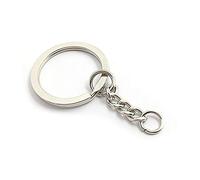 LAKIND 100PCS Portachiavi Key chain portachiavi Lotto 25 mm cerchio piatto Diametro interno argento tono Portachiavi chiave spaccati anelli per fai da te lucidatura dei metalli (100pcs)
