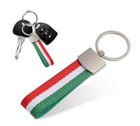 LAKJUOZ 1 Pezzo Portachiavi Bandiera Italiana Portachiavi Per Auto In Similpelle Resistente E Duraturo Chiusura Con Anello Diviso Logo Colors Ideale Come Regalo 22 X 110 Mm