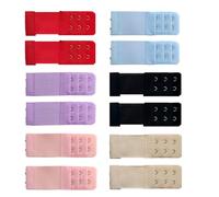 LAKJUOZ 12 Pezzi Ganci Per Reggiseno,Allunga Reggiseno Ganci, Reggiseno Estensione Allunga E Prolunga Reggiseno Con Gancetti Per Un Comfort Morbido Ed Elastico, Adatti Per Reggiseno Con 3 File X 2 Gan