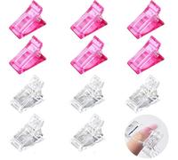 LAKJUOZ 12 Pezzi Transparent Nail Clips, Polygel, Gel Ricostruzione Unghie Clip Tweezers For Reconstruction Tips For Quick Construction, Nail Clips, Polygel Acrygel Nails (Transparent)