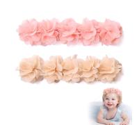LAKJUOZ 2 Pezzi Fascia Capelli Neonata Baby Girl Photography Turban Soft Headband Flower Crown Elastic Baby Headbands Baby Hair Accessories