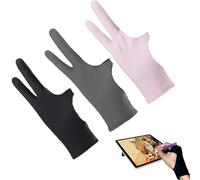 LAKJUOZ 3 Pezzi Drawing Gloves For Graphic Tablets, Elastic Windproof Glove For Graphic Tablets, Pen, Monitor, Antifouling, Drawing, Elastic, Suitable For Right And Left Hand, For Digital Artists
