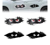 LAKJUOZ 4 Pezzi Adesivi Auto Adesivo 3D A Forma Di Occhi Malvagi Sticker Personalizzati Interessante Adesivi Auto Esterni Sbirciatina 3D Adesivi Monster Adesivi Scooter Per Auto Camera Da Letto