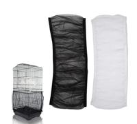 LAKJUOZ Copertura Per Gabbia,2 Coperture Universali Per Gabbie Per Uccelli, Copertura In Rete, Per Pappagalli Regolabili, Rete Morbida In Nylon, Per Gabbie Per Uccelli(Nero,Bianco)