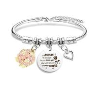LAKJUOZ Regalo Per Festa Della Mamma Bracciale Donna Bracciale Con Bead Rosa Mamma Non Dimenticare Che Ti Voglio Bene Per Sempre Regalo Di Compleanno Della Mamma