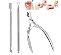 LAKJUOZ Taglia Cuticole Professionale,Pinza Per Cuticole,3 Pezzi Tronchese Unghie Acciaio Inox In Acciaio Inox,Esfolia I Piedi E Le Mani Con La Pelle Morta,Kit Di Strumenti Per Manicure Con Spingi Cut