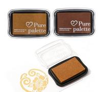 LAKJUOZ Tampone Inchiostrato Vintage,Set Oro E Rame Atossico E Lavabile Cuscino Pigmentato Per Scrapbooking Biglietti Nozze Diy Bambini Inchiostro Per Timbri Permanente Ad Asciugatura Rapida