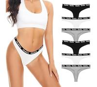 Lakpoau Perizoma Tanga Donna Cotone Traspirante Set Intimo Mutandine a Vita Bassa Mutande Lingerie Donne Thong Multipack da 6 Pezzi BWG M
