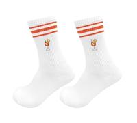 LAKPYN 1 Paio di Calcetines, Blanco con Rayas y Bordado de Copa de Vino, Calzini sportivi creativi