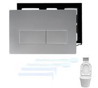 LAKPYN 1 Pezzo Applicabile a Placca WC Geberit,Pannello Serbatoio,Placca di Comando a Doppio Pulsante,Accessorio in Bagno(Argento Opaco)