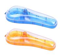 LAKPYN 2 Pezzi Custodia Rasoio, Trasparenti E Portatili, Per Rasoi Manuali Ed Elettrici, Impermeabili E Resistenti Agli Urti, Regali Per Uomini (Arancione + Blu)