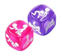 LAKPYN 2 Pezzi Dado Sessuali Set, Giochi Erotici, Giochi Sessuali Hot per Coppia, Cubi Erotici Viola Orale E Rosa Sesso, 1.8Cm, Gioco Per Coppie Adulti Camera Da Letto
