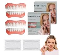 LAKPYN 2 Pezzi Su E Giù Protesi Dentale Silicone,Con Dentizione Da 10g,Dentiera Provvisoria Facile Da Smontare,Unisex,Accessori Cosplay Per Un Sorriso Perfetto