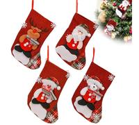 LAKPYN 4 Pcs Calze Della Befana Vuote Piccola,Calza Befana Vuota Juta Calze Natalizie Da Appendere Personalizzate Per Bambini,Decorazioni Natalizie Personalizzate