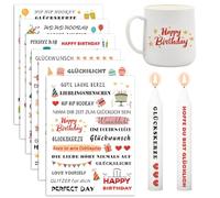 LAKPYN 6 psc Tatuaggi a candela on Sticker per candele a stelo e candele Candele progettate come regalo per compleanno Natale e festa della mamma regalo DIY Stile Oro