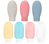 LAKPYN 7 psc Bottiglie da viaggio silicone di perdite ricaricabili per dimensioni di viaggio vuote portatili accessori per articoli da toeletta per il condizionatore di shampoo balsamo lozione