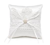 LAKPYN Avorio Cuscino Fedi Nuziali - Cus cuscino porta fedi matrimonio Di Anelli Con Fiocco E Perla Simulazione Per Proposte, Cerimonie Forniture Per La Decorazione Della Festa Nuziale