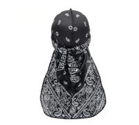 LAKPYN Bandana Durag per Uomo e Donna in Poliestere, Silky Durag con Motivo Paisley, Cappuccio per Onde 360 Waves con Code Lunghe e Cinghie Larghe, Cuffia da Notte Traspirante Stile Hip-Hop (1 Pezzo)