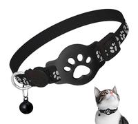 LAKPYN Collare GPS per gatti (solo per iOS) - Compatibile con localizzatori - Collare di sicurezza in nylon riflettente con campanellino anti-smarrimento.
