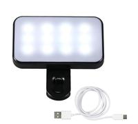 LAKPYN Luce Selfie LED Mini Portatile Clip-on 24 LED 3 Modalità Luce Lampada per Video Conferenza Dimmerabile Ricaricabile USB-C per Smartphone Tablet Laptop iPad PC YouTube TikTok Super Leggera
