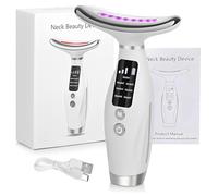 LAKPYN Massaggiatore Viso Antirughe Lifting 6 Modalità Dispositivo Bellezza 7 Colori LED EMS Microcorrente Viso e Collo 45℃ Terapia della Luce Rassodante Antietà Massaggio Sonico Doppia Mento