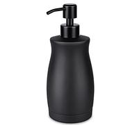 LALA DOLCE - Dispenser di sapone liquido per cucina e bagno, in acciaio INOX, colore: nero opaco, 390 ml
