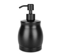 LALA DOLCE Dispenser di sapone nero in acciaio inossidabile, moderno dispenser per liquidi e lozioni da bancone, per cucina e bagno, pompa antiruggine, facile da riempire e pulire, elegante per uso