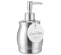 LaLa Dolce - Dispenser per Sapone Liquido, in Acciaio Inox, 390 ml, per Cucina e Bagno