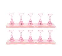 LALADEFIEE 1 set di supporto per unghie finte Dazzling per press-on - Supporto per unghie finte a singola con base magnetica - Espositore per manicure da salone rosa per studio professionale a casa